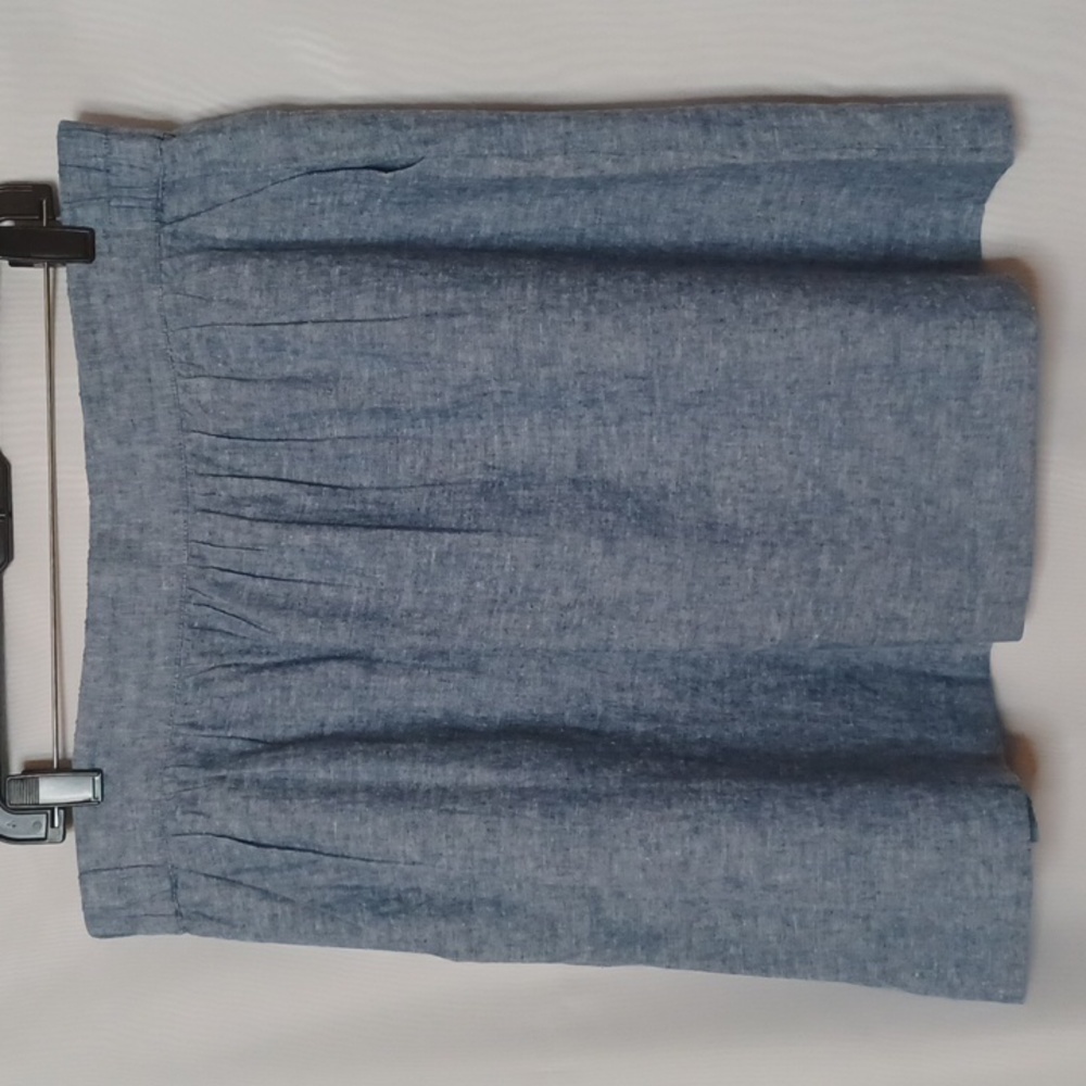 Loft Women's Blue Linen Blend Pull-on Skirt. Size L - Picture 2 of 8